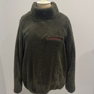 Cozy Olive Green Fleece Pullover
